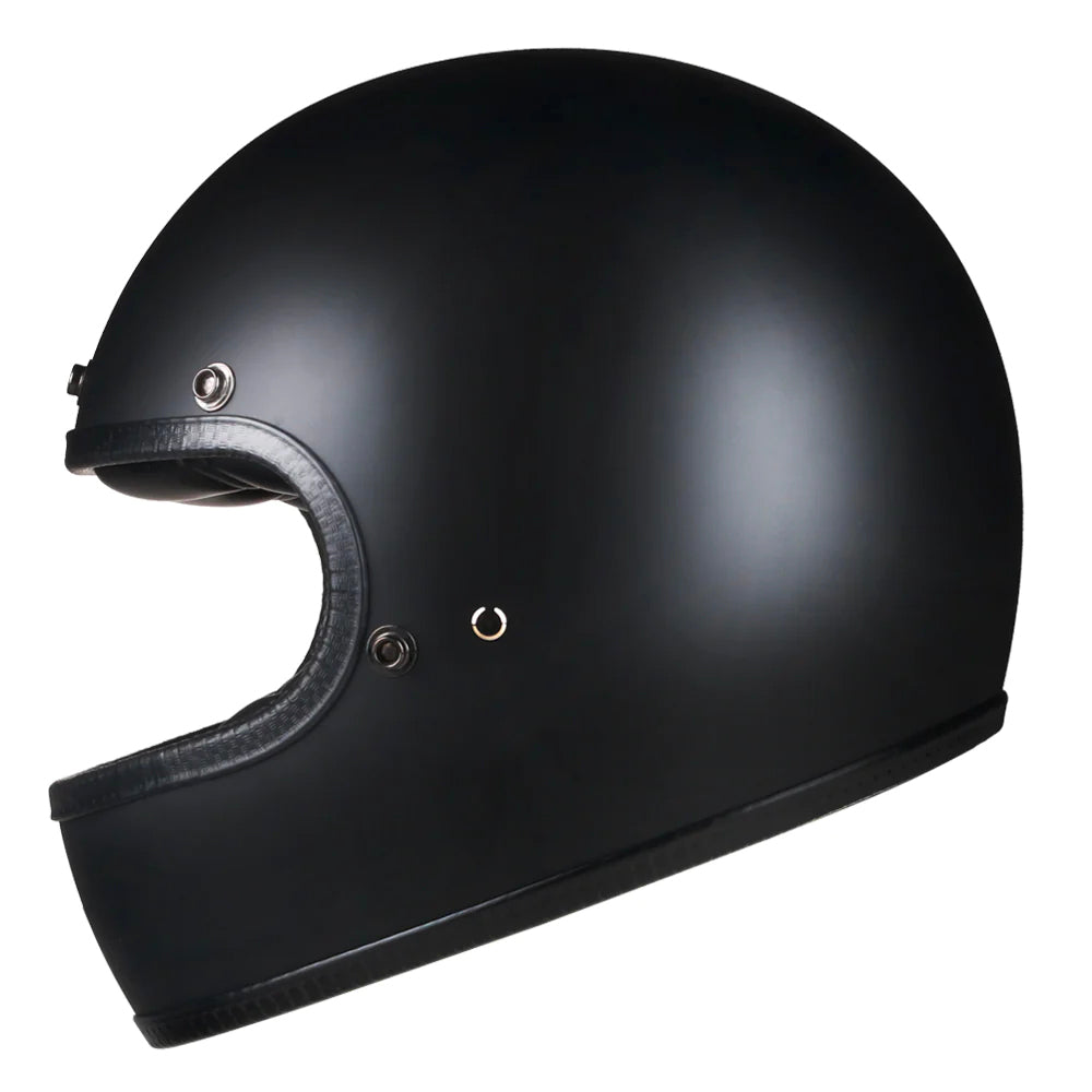 Retro DOT Full Face Motorcycle Helmet  - Matte Black