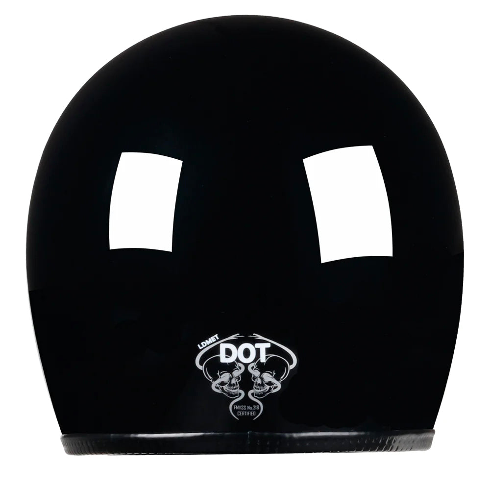 Retro DOT Full Face Motorcycle Helmet - Gloss Black