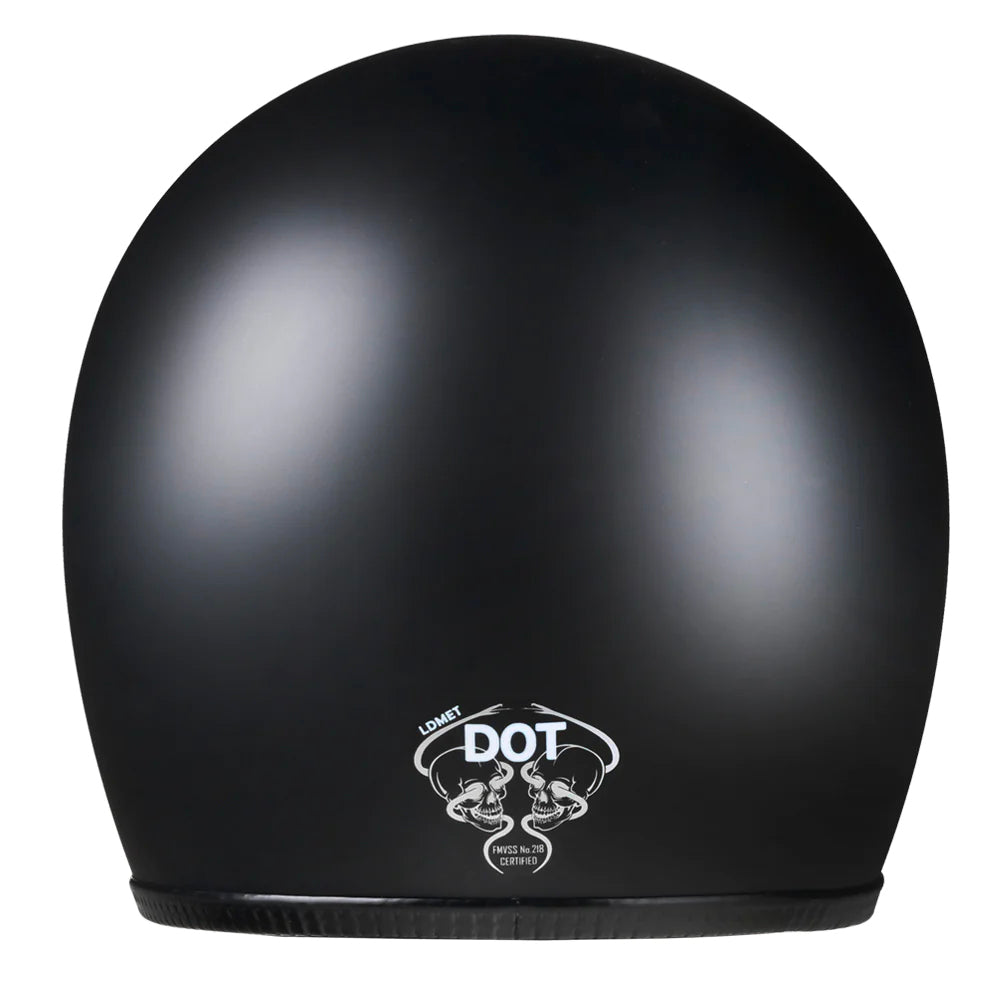 Retro DOT Full Face Motorcycle Helmet  - Matte Black