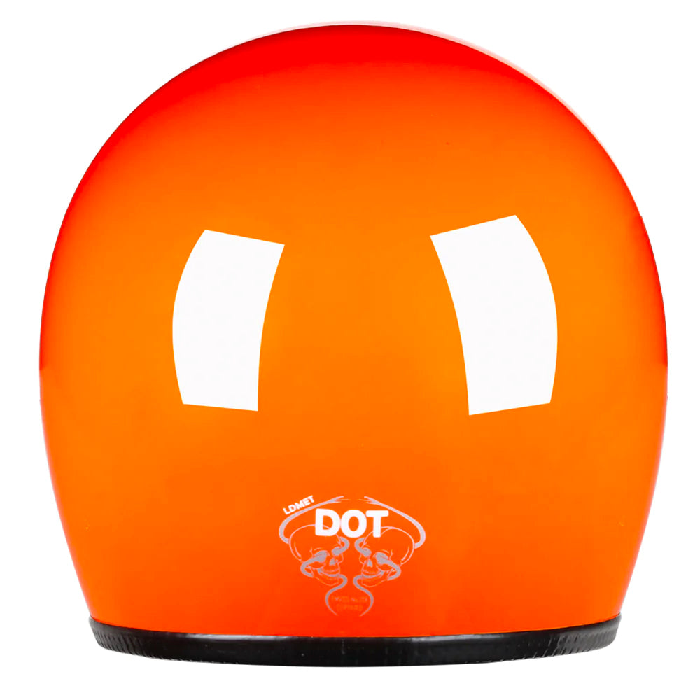 Retro DOT Full Face Motorcycle Helmet - Gloss Orange
