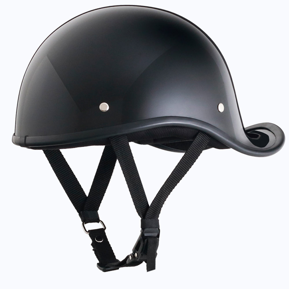 Smallest & Lightest DOT Reversible Helmet Curved Style - Gloss Black