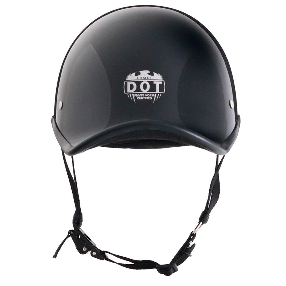 Smallest & Lightest DOT Reversible Helmet Curved Style - Gloss Black