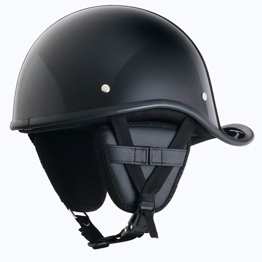 Smallest & Lightest DOT Reversible Helmet Curved Style - Gloss Black