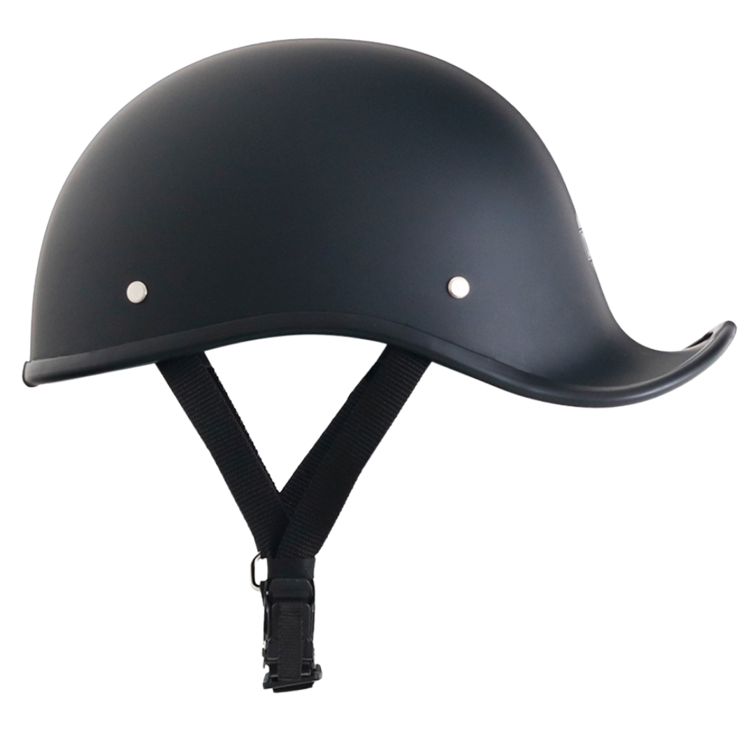 Smallest & Lightest DOT Reversible Helmet Curved Style - Matte Black