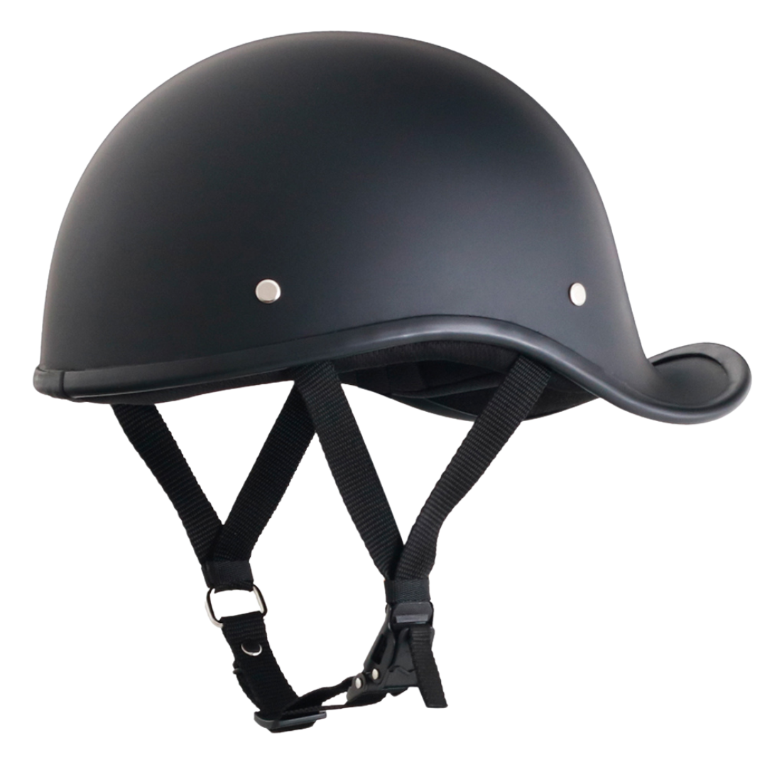 Smallest & Lightest DOT Reversible Helmet Curved Style - Matte Black