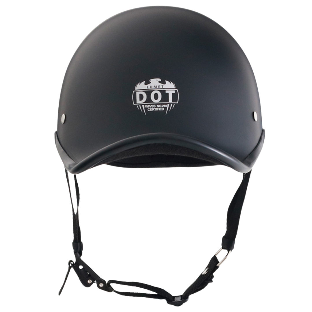 Smallest & Lightest DOT Reversible Helmet Curved Style - Matte Black