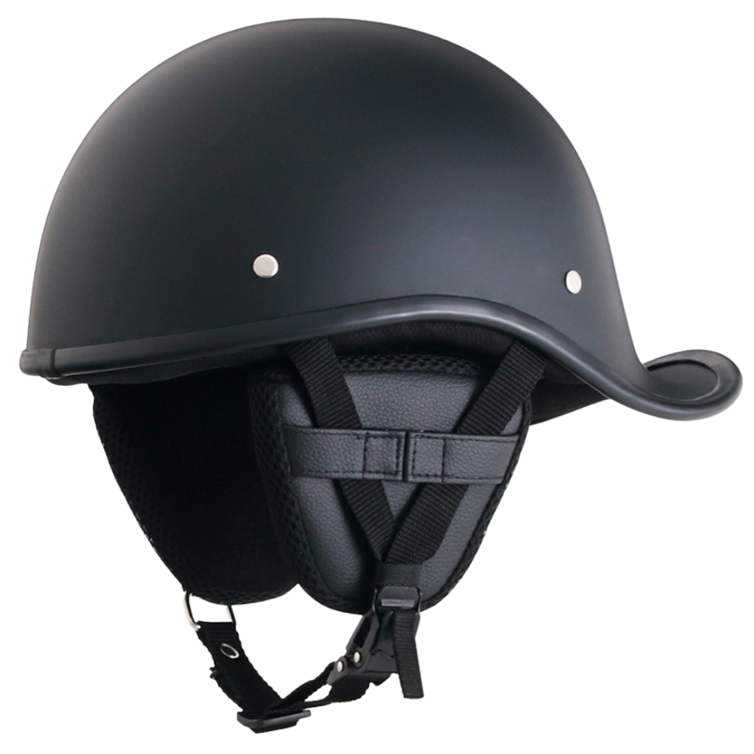 Smallest & Lightest DOT Reversible Helmet Curved Style - Matte Black