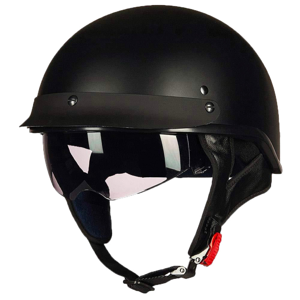 Vintage Half Helmet Open Face Sun Visor DOT Approved