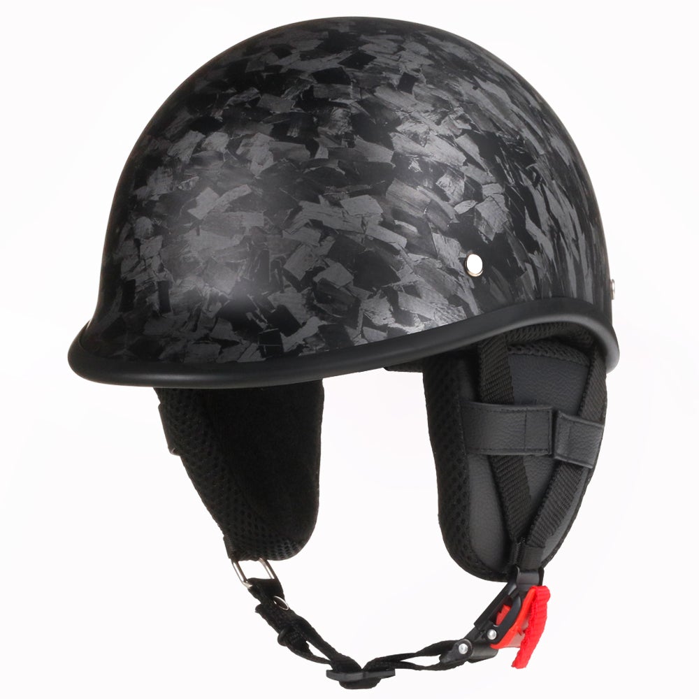 Smallest & Lightest Low Profile Polo Half Helmet - Carbon Fiber Black