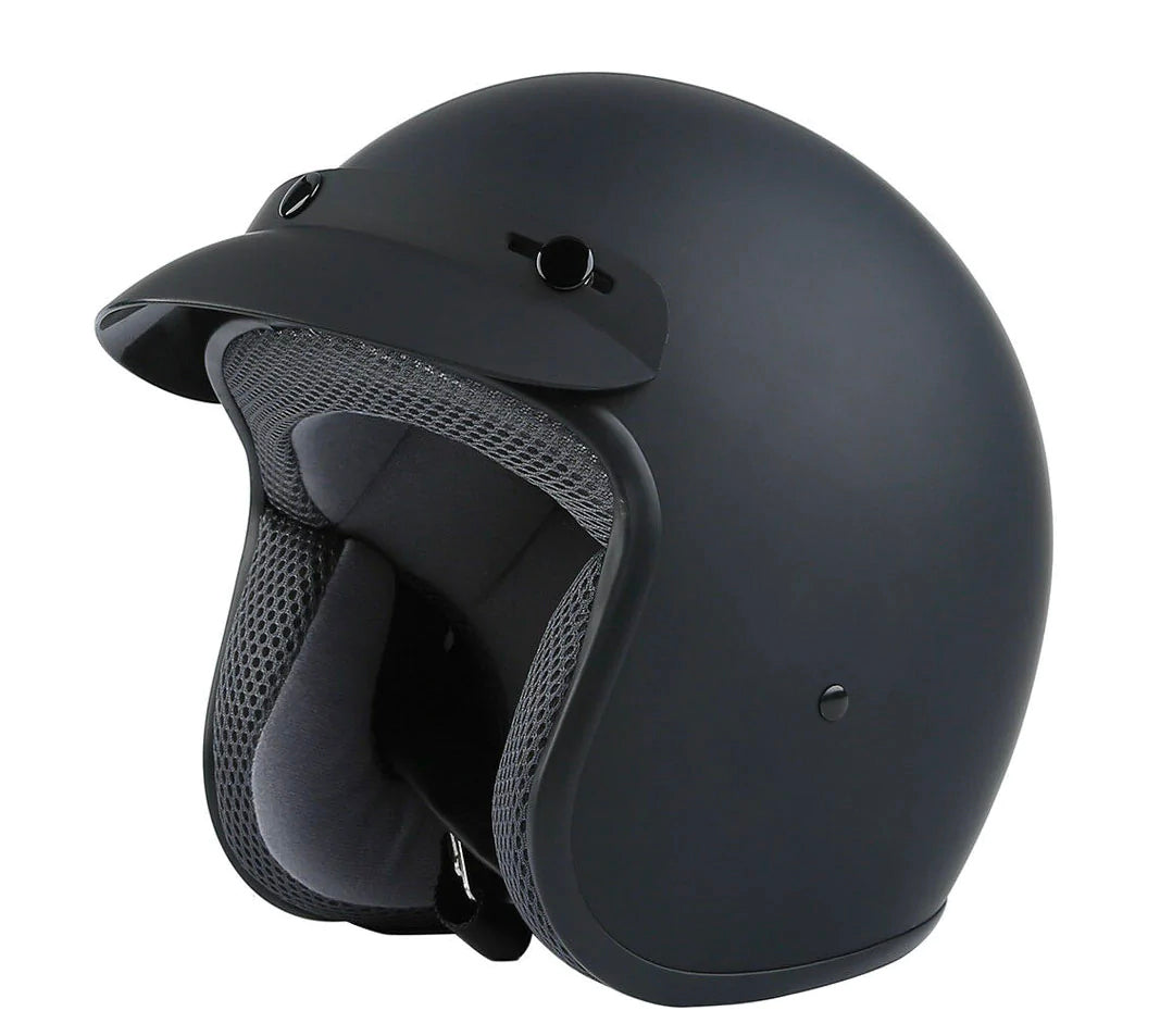 3/4 Retro Open Face DOT Motorcycle Helmet