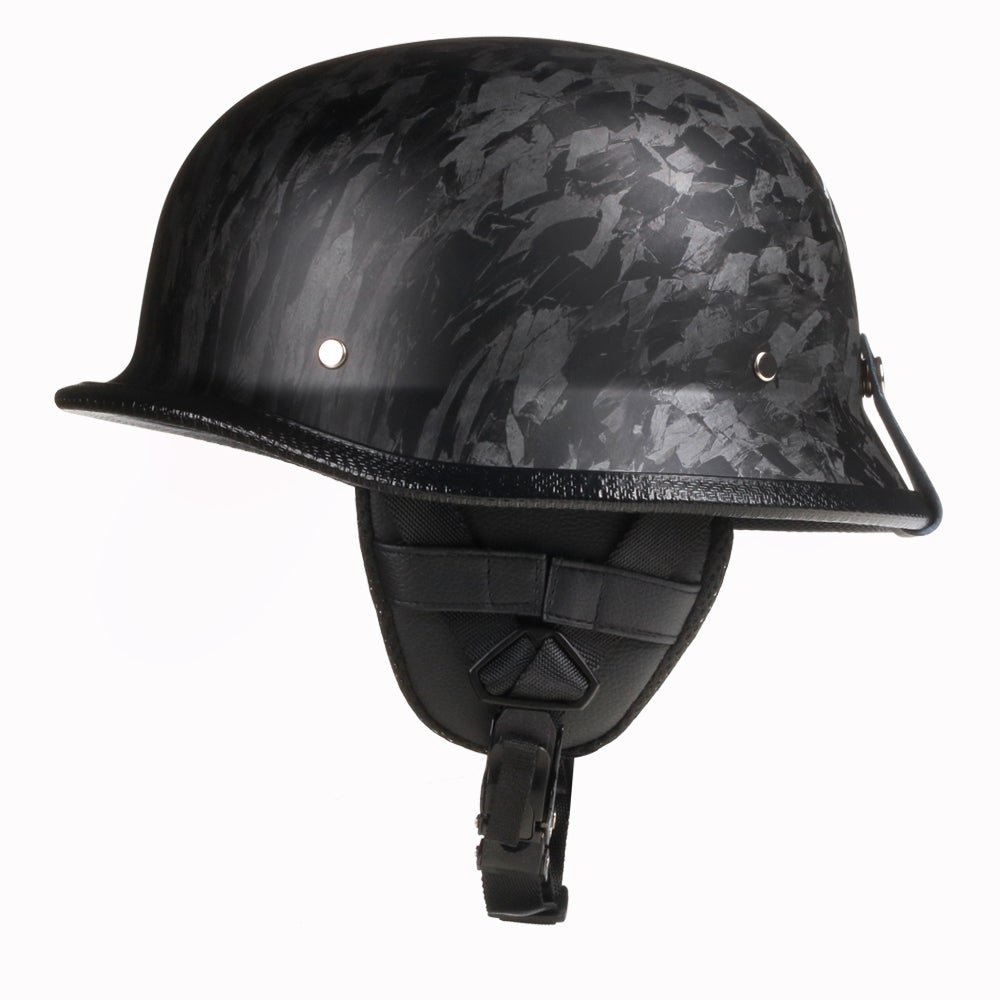 Lightest German Style Mayan DOT Half Helmet - Carbon Fiber Black