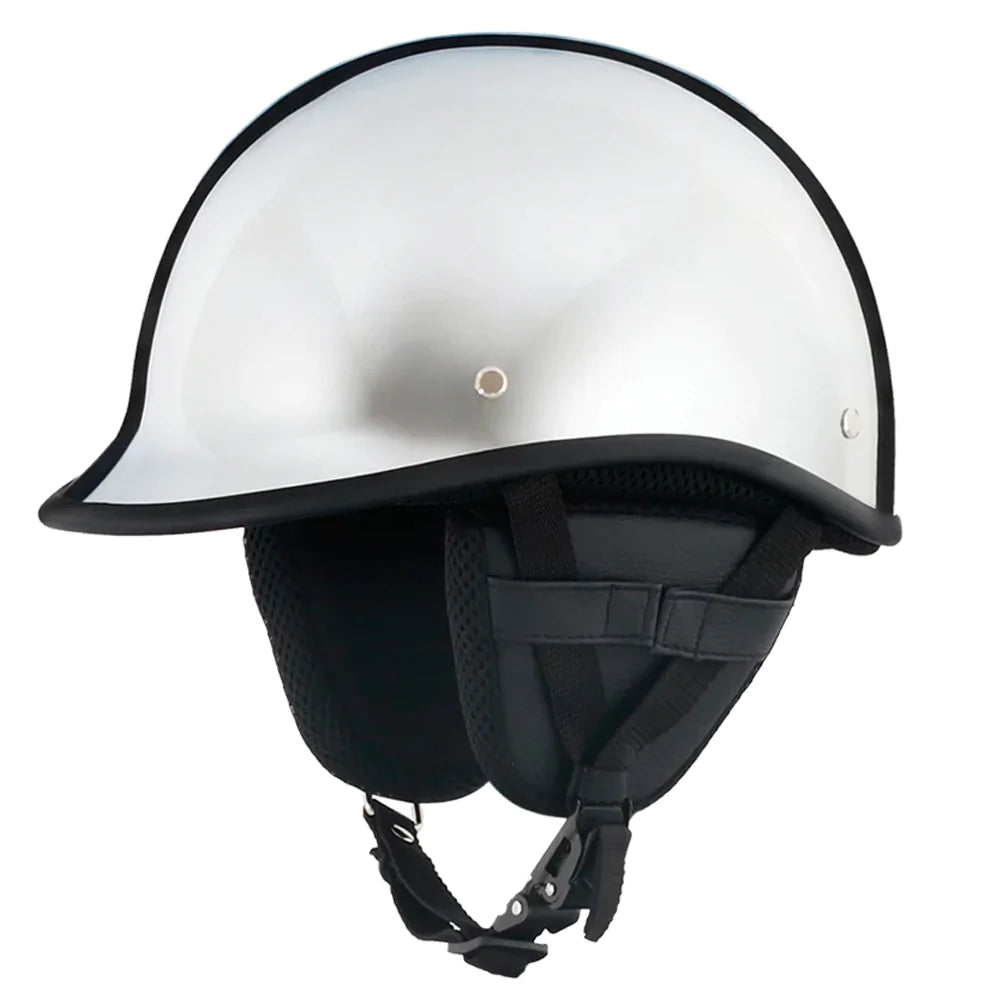 Smallest & Lightest DOT Open Face Polo Helmet - Chrome
