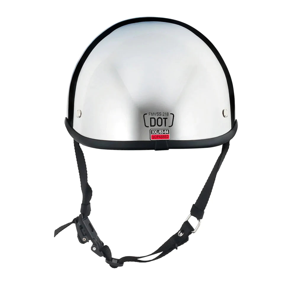 Smallest & Lightest DOT Open Face Polo Helmet - Chrome