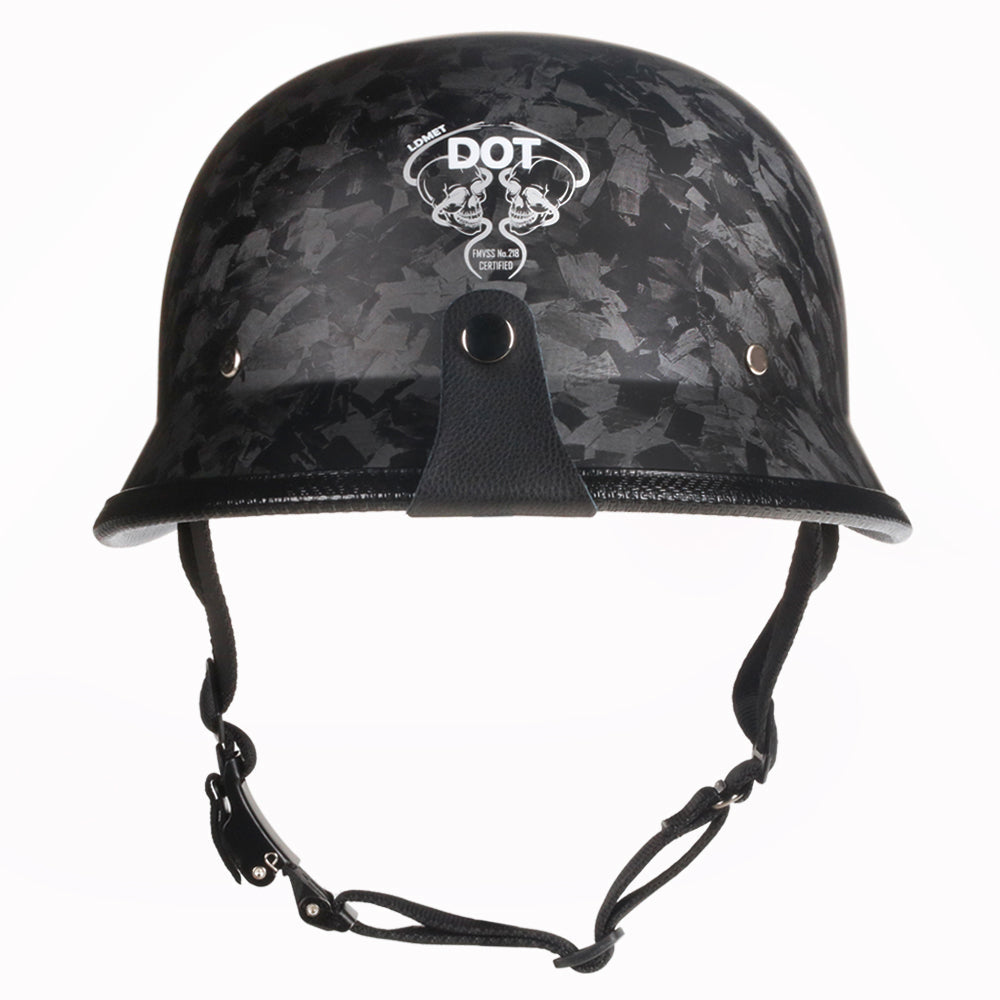 Lightest German Style Mayan DOT Half Helmet - Carbon Fiber Black