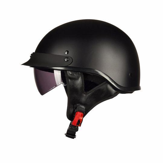 Vintage Half Helmet Open Face Sun Visor DOT Approved