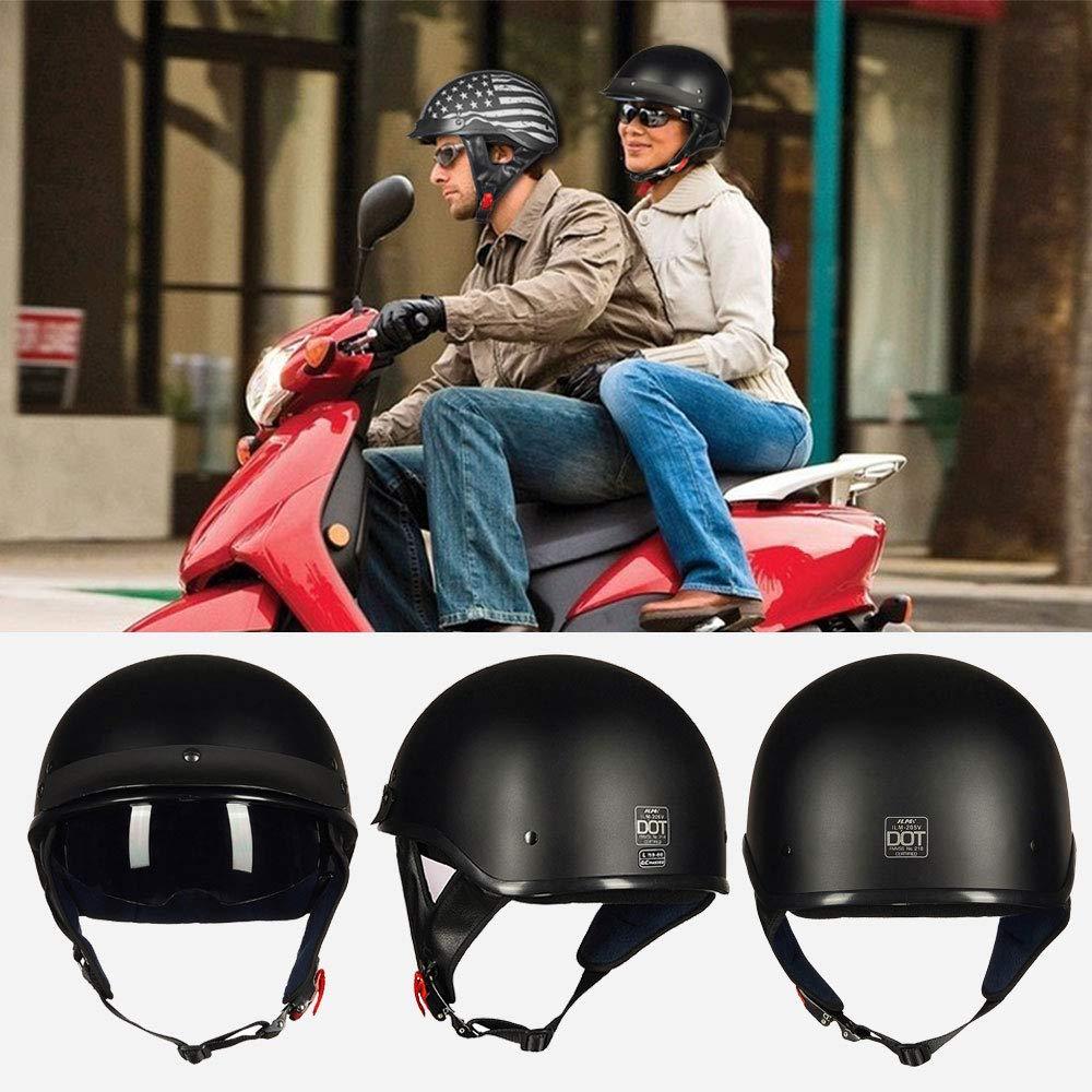 Vintage Half Helmet Open Face Sun Visor DOT Approved