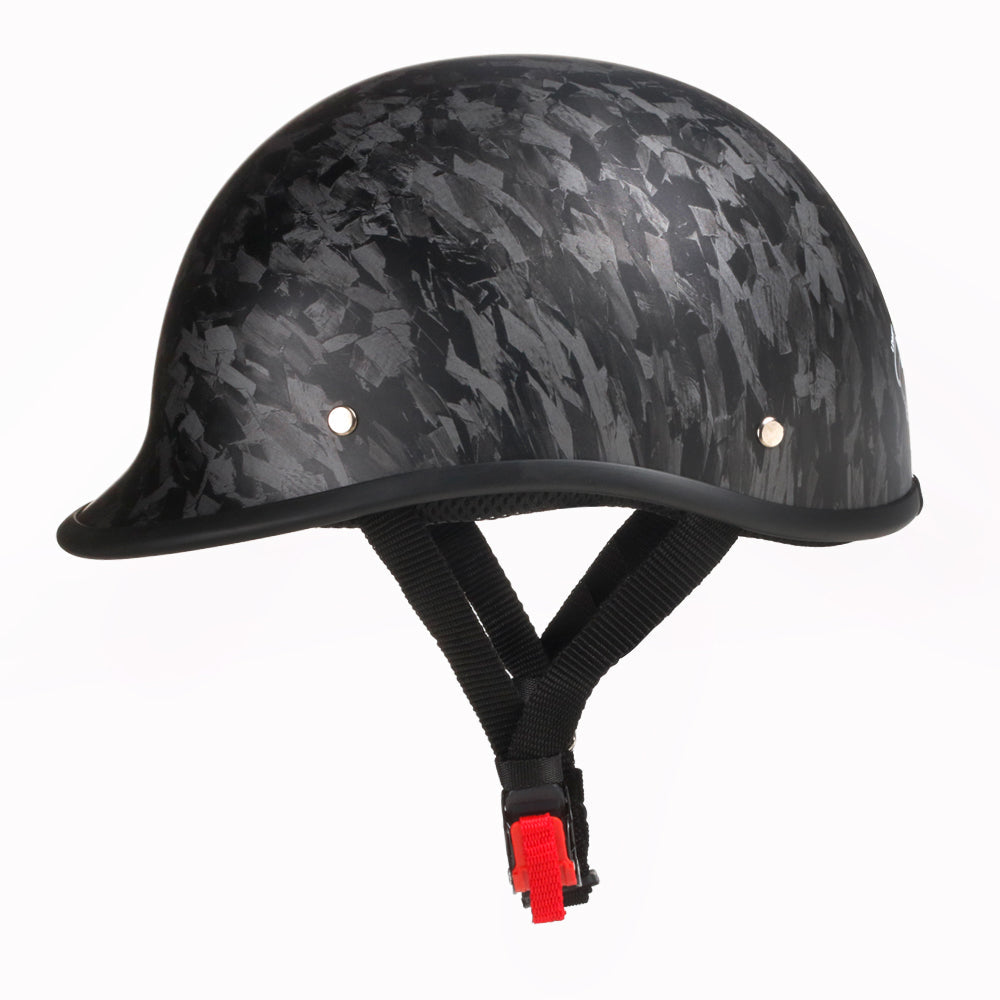 Smallest & Lightest Low Profile Polo Half Helmet - Carbon Fiber Black