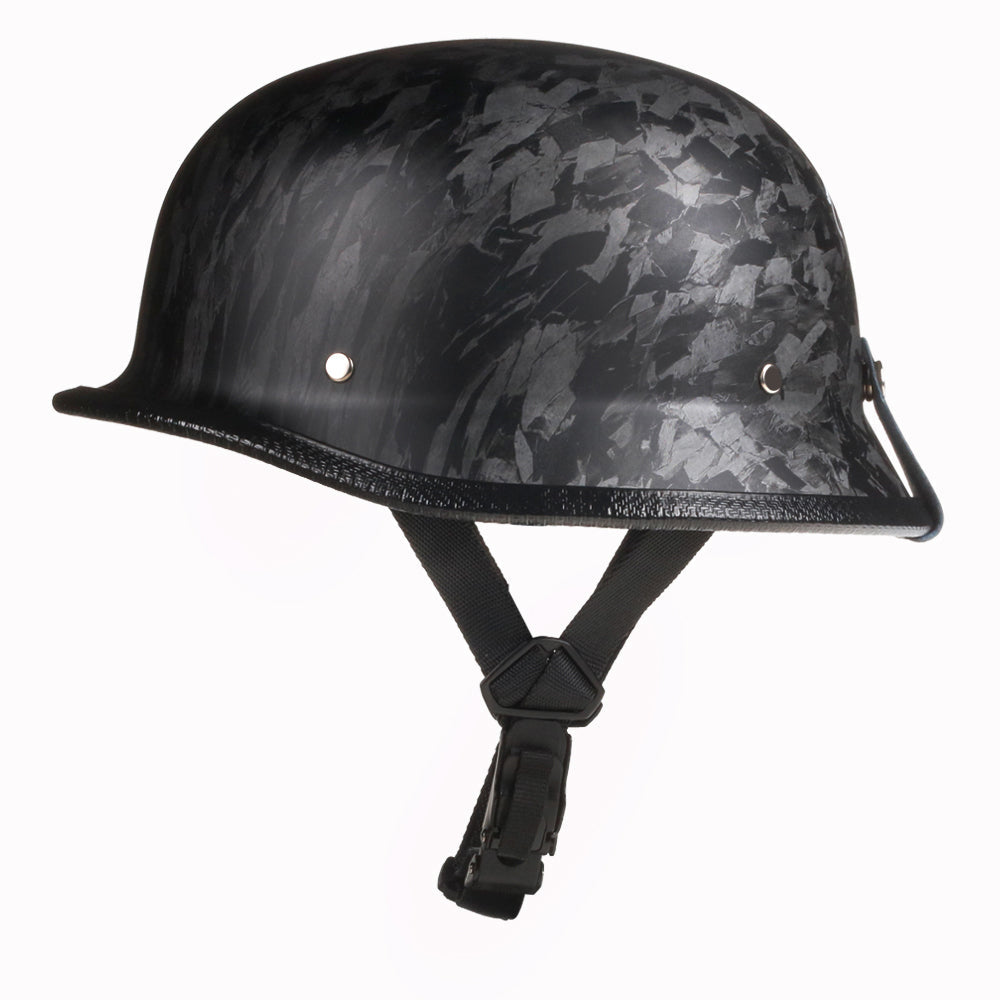 Lightest German Style Mayan DOT Half Helmet - Carbon Fiber Black
