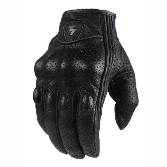 Perforated Motorcycle Leather Gloves