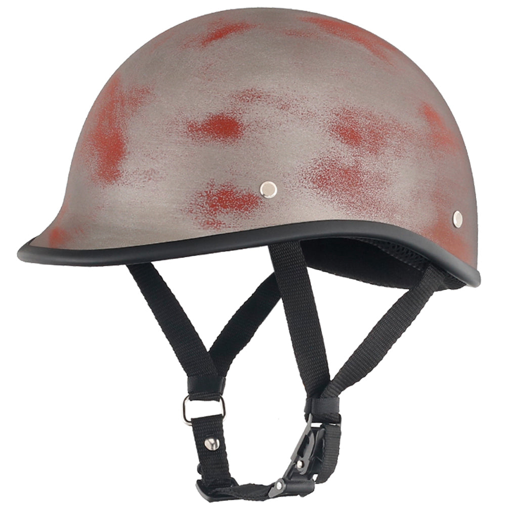 Smallest & Lightest DOT Open Face Polo Helmet - Rust Black