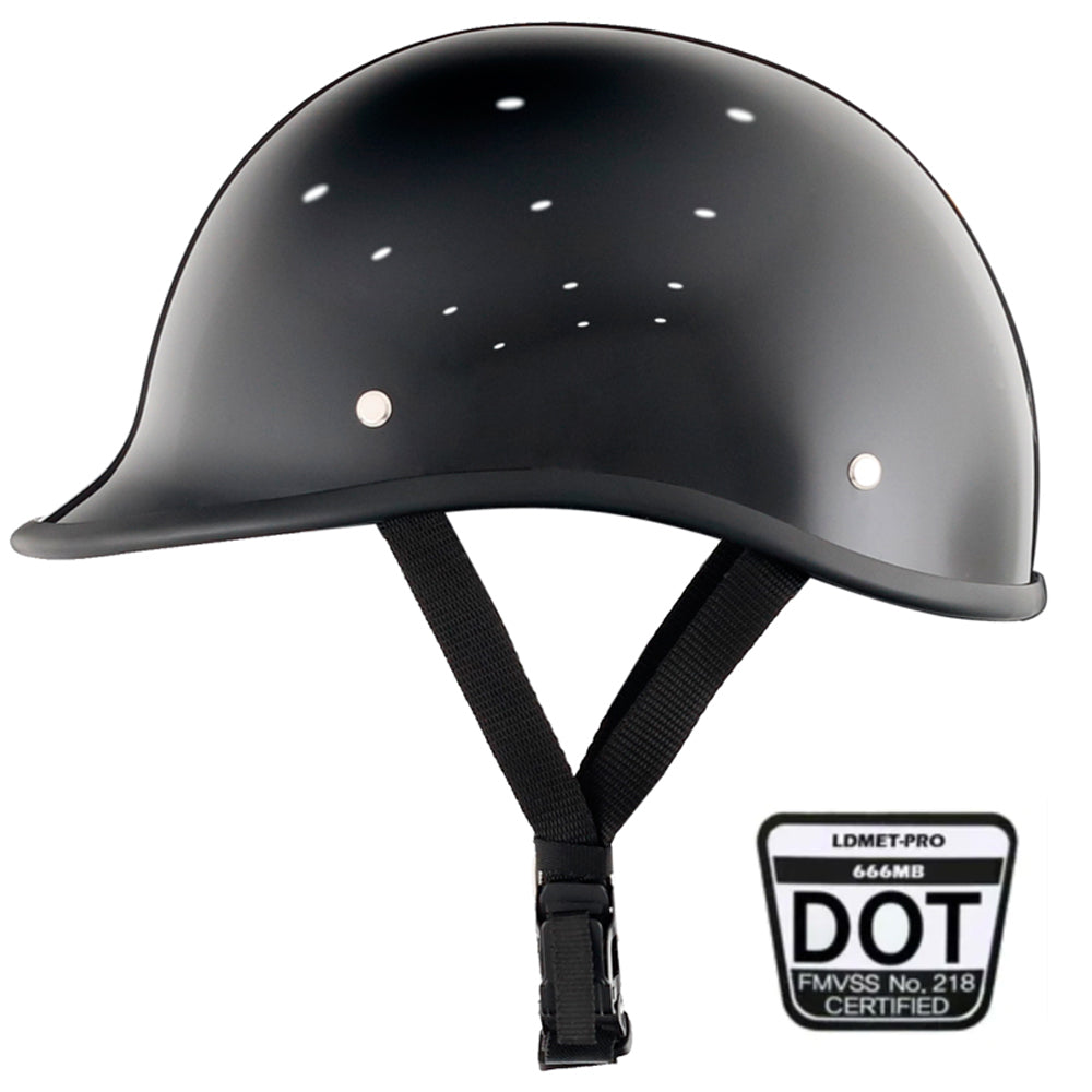 Smallest & Lightest DOT Polo Helmet- Gloss Black