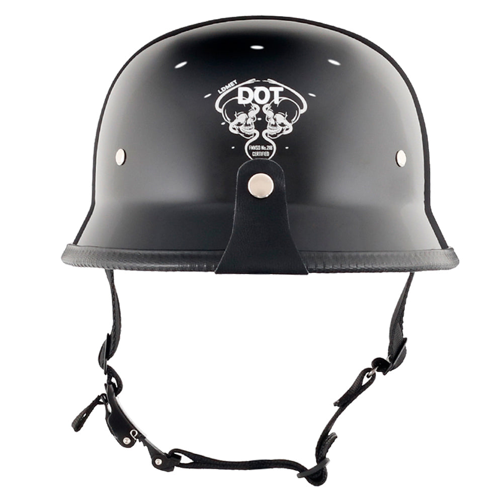 Lightest German Style Mayan DOT Half Helmet - Gloss Black