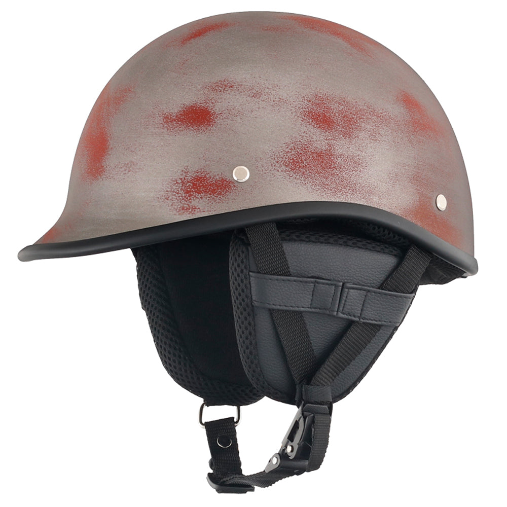 Smallest & Lightest DOT Open Face Polo Helmet - Rust Black
