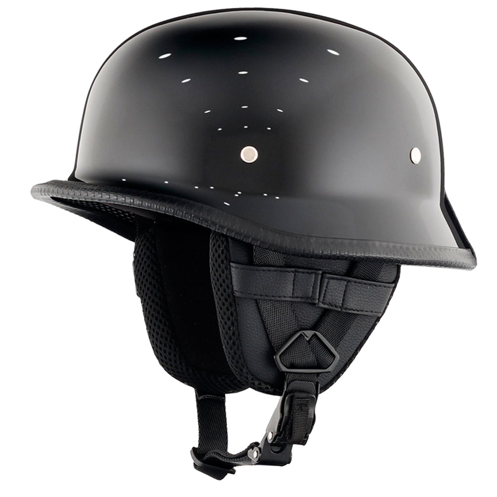 Lightest Mayan Style Half Helmet - Gloss Black