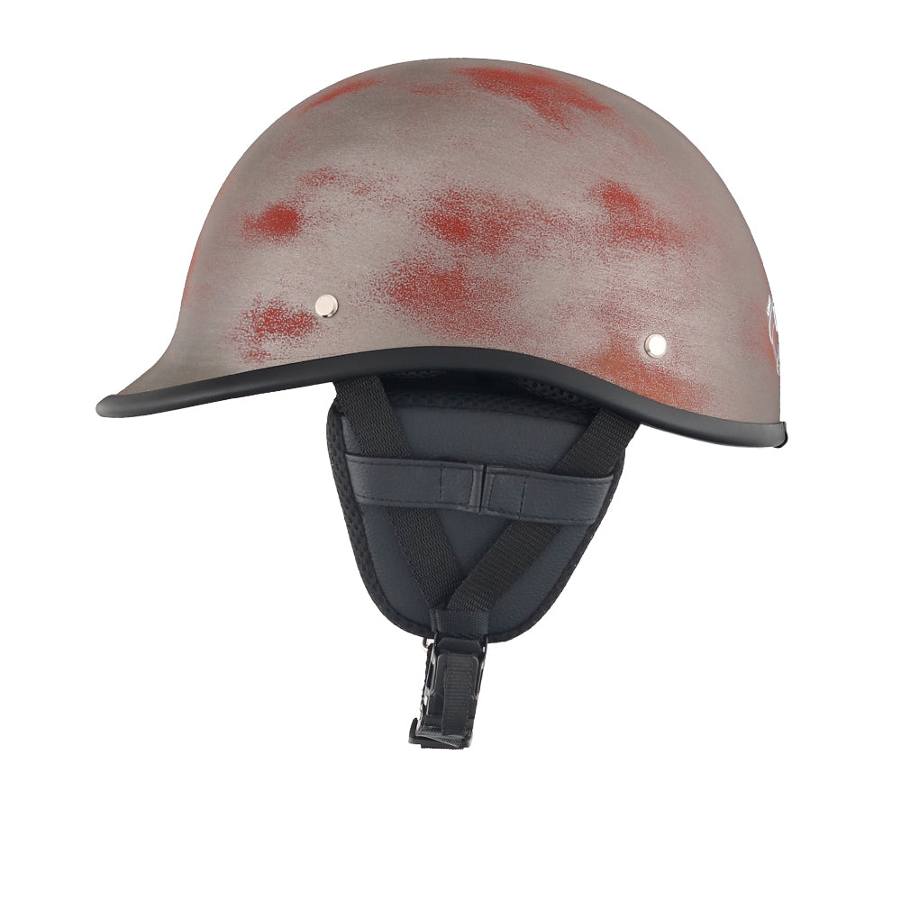 Smallest & Lightest DOT Open Face Polo Helmet - Rust Black