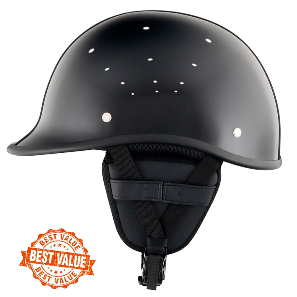 Smallest & Lightest Open Face Polo Helmet- Gloss Black
