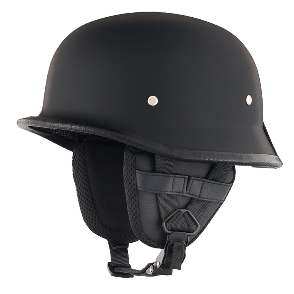 Lightest German Style Mayan DOT Half Helmet - Matte Black
