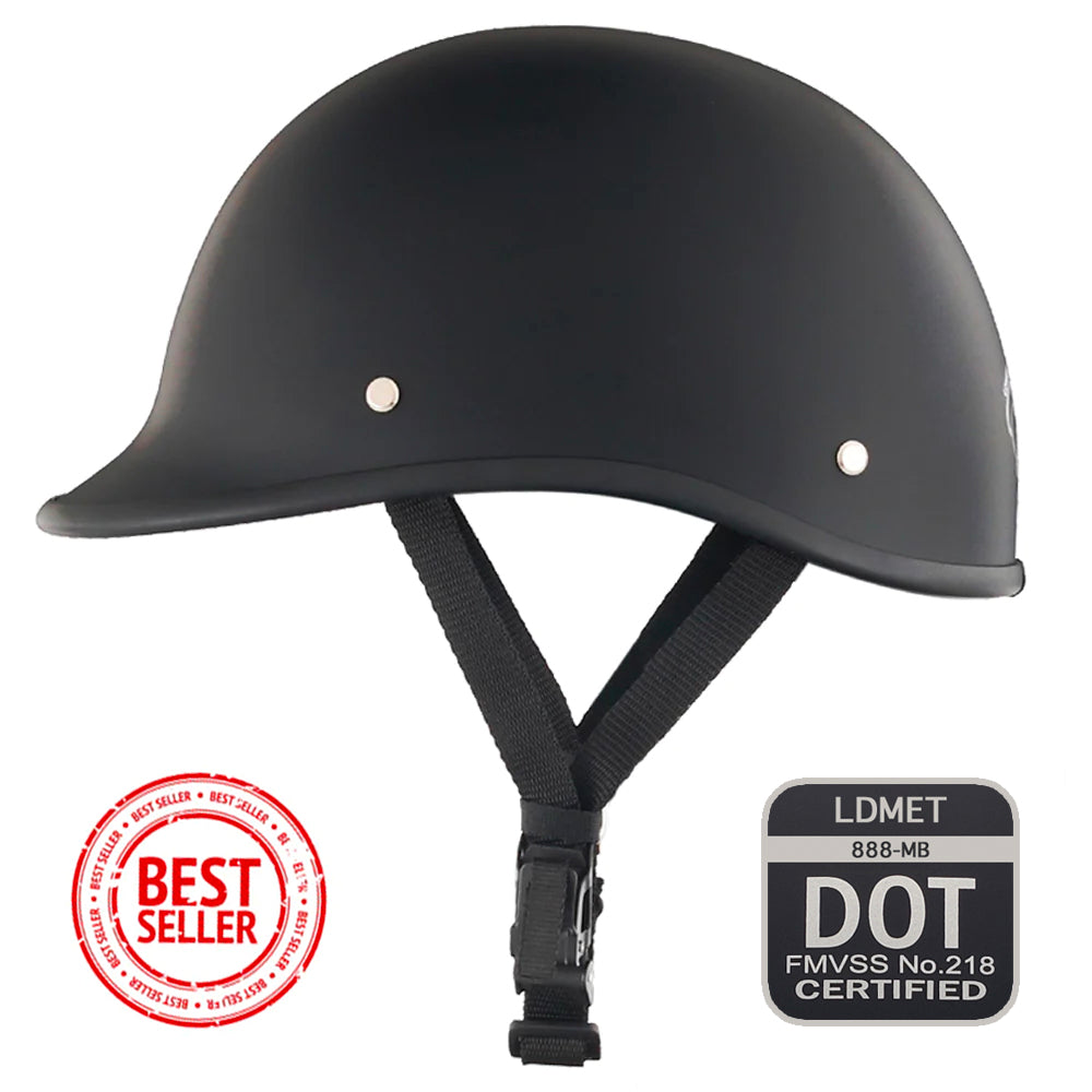 Smallest & Lightest DOT Polo Helmet- Matte Black