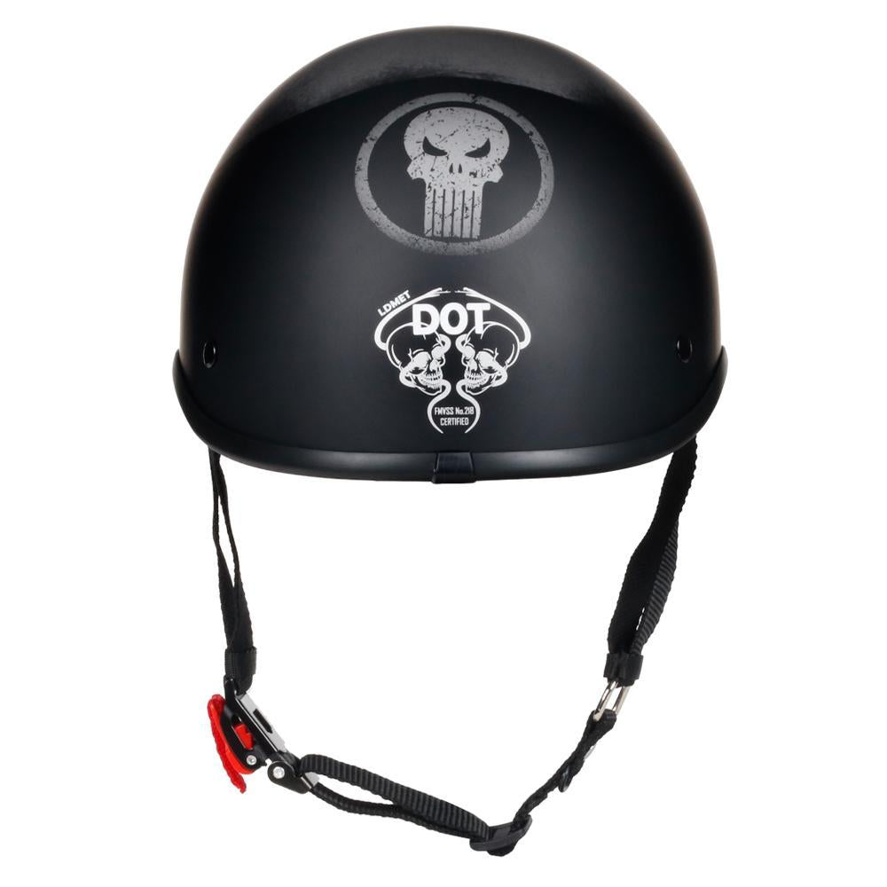 Smallest & Lightest Open Face Polo Helmet - Punisher Style