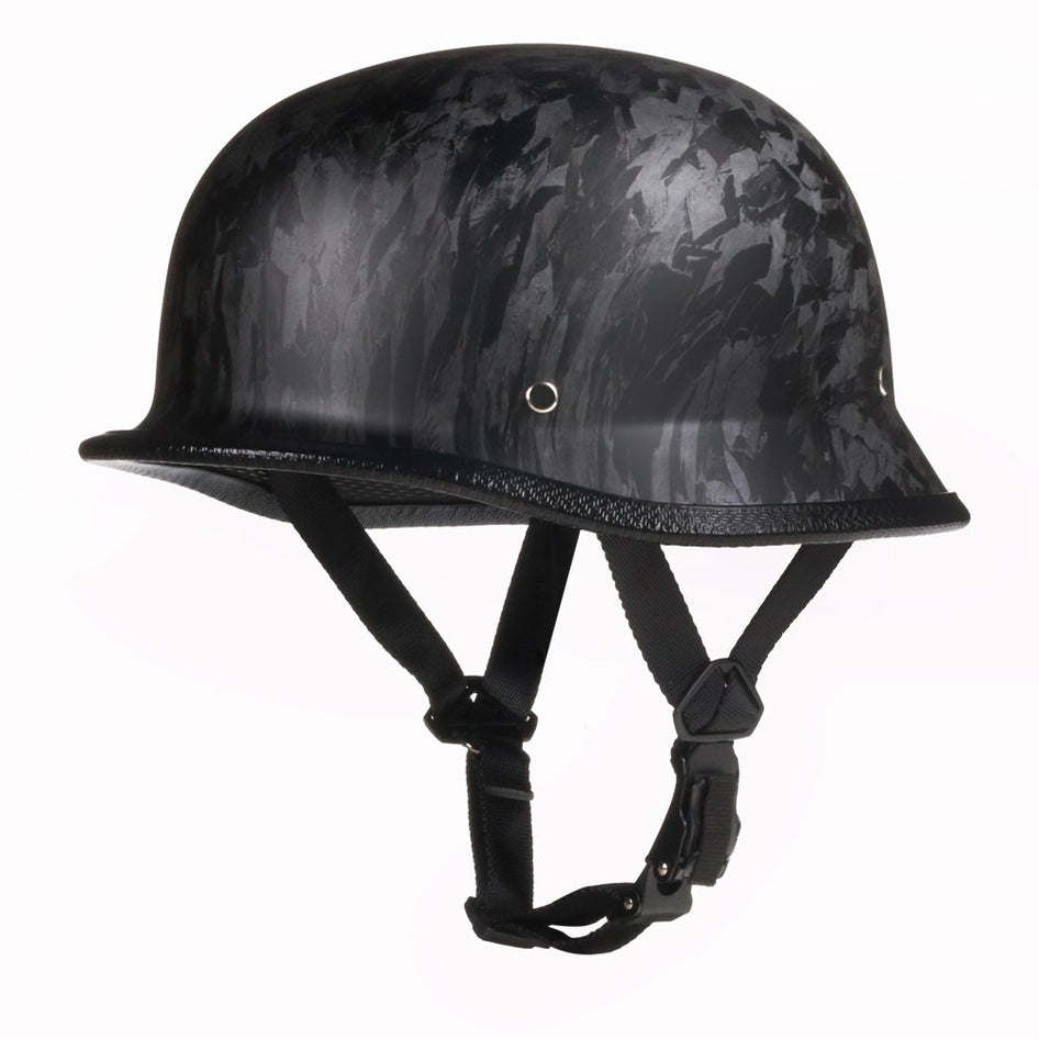 Lightest German Style Mayan DOT Half Helmet - Carbon Fiber Black