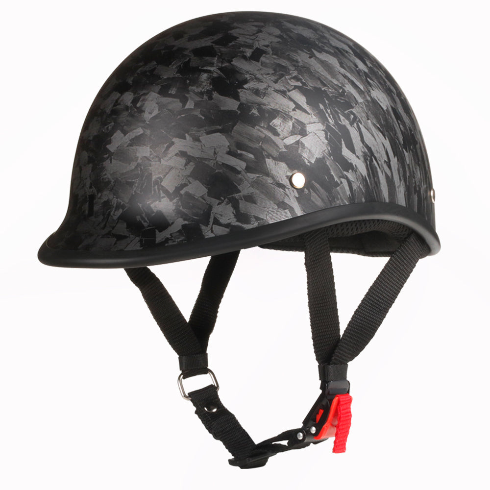 Smallest & Lightest DOT Polo Half Helmet - Carbon Fiber Black
