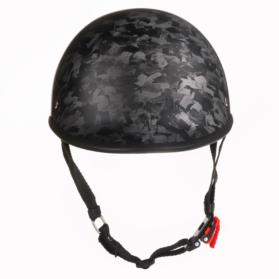 Smallest & Lightest Low Profile Polo Half Helmet - Carbon Fiber Black