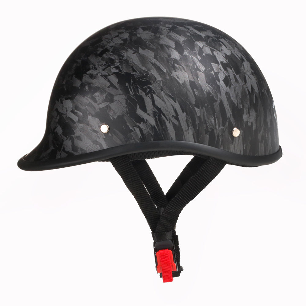 Smallest & Lightest DOT Polo Half Helmet - Carbon Fiber Black