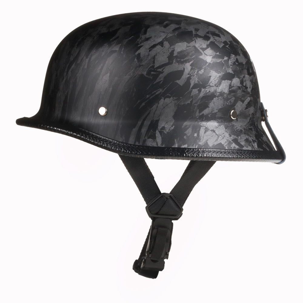 Lightest German Style Mayan Half Helmet - Carbon Fiber Black