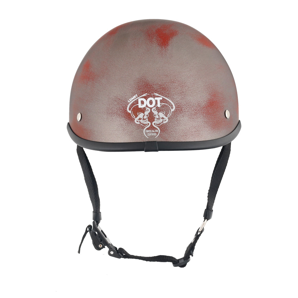 Smallest & Lightest DOT Open Face Polo Helmet - Rust Black