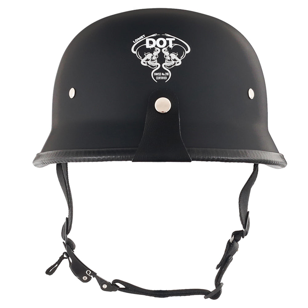 Lightest German Style Mayan DOT Half Helmet - Matte Black