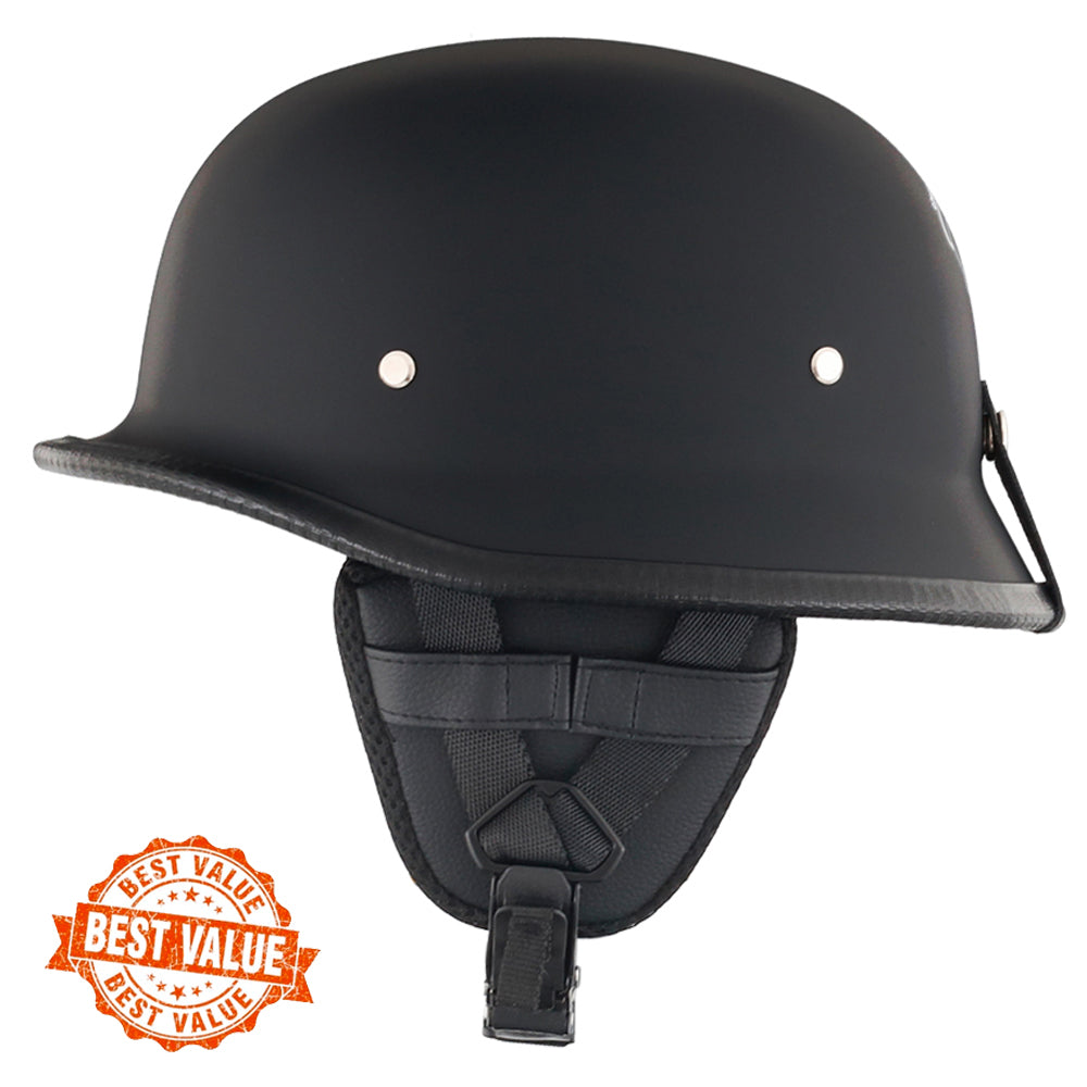 Lightest Mayan Style Half Helmet - Matte Black