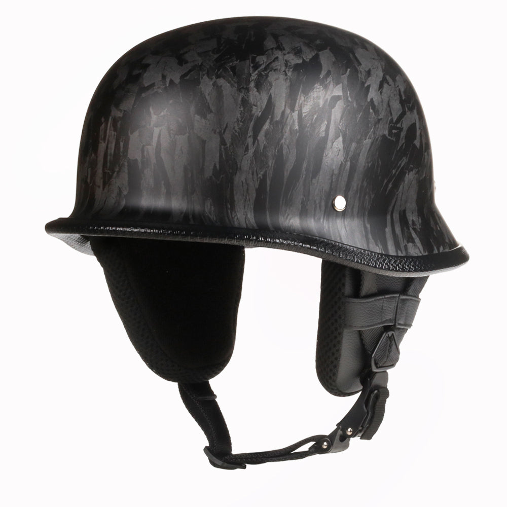 Lightest German Style Mayan DOT Half Helmet - Carbon Fiber Black